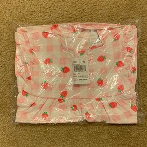 The Children's Place Pink and white gingham Strawberry Dress